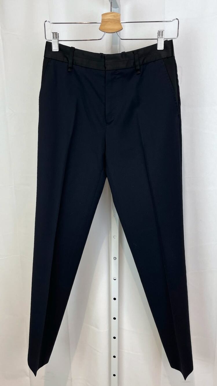 RAG & BONE Size 0 Two Tone Textured Trousers Flat Front Zip Fly Pants Blue Black